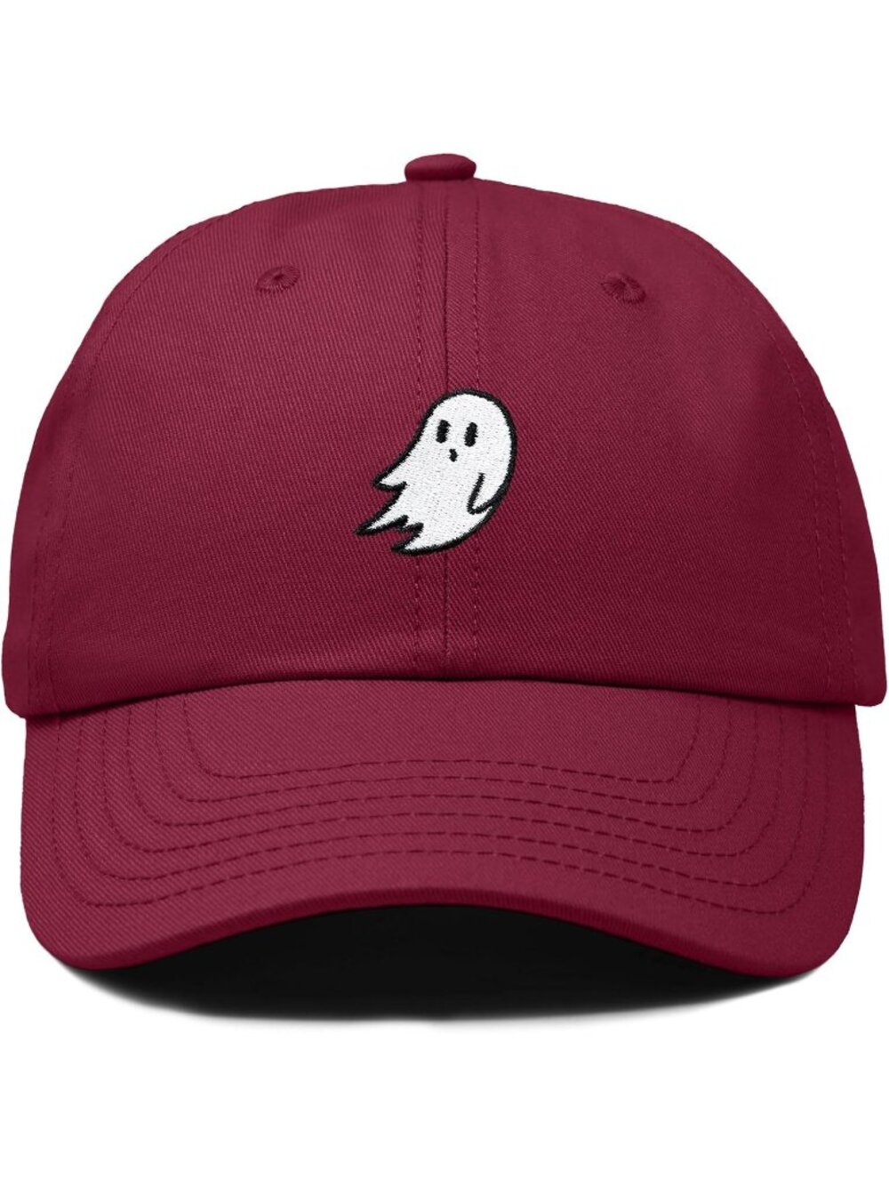 Unisax Maroon Halloween Dalix Ghost Embroidered Cotton Adjustable Baseball Cap